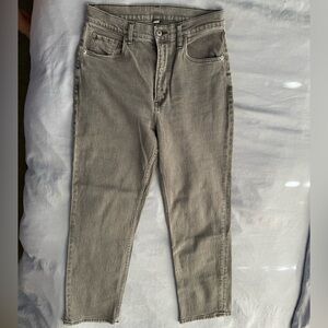 Grey Abercrombie curve love straight angle jeans